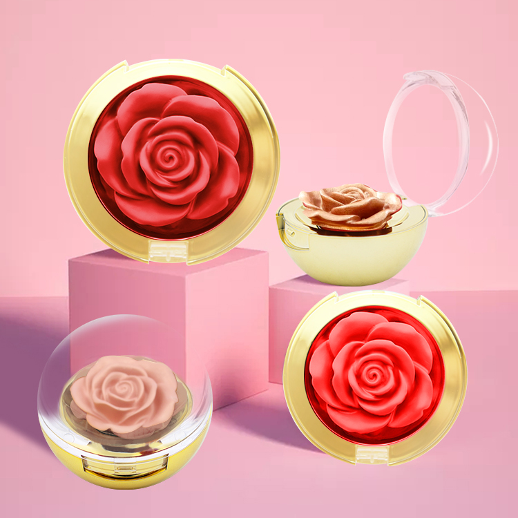 Оптовая продажа, веганские лепестки цветов, частная марка, румяна, палитра водостойких матовых 3d кремовых румян розы