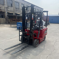 Chariot élévateur électrique compact 1 tonne à batterie plomb-acide, pneus pleins, mât bi-étages pour terrains accidentés et usage en entrepôt – Vente directe usine