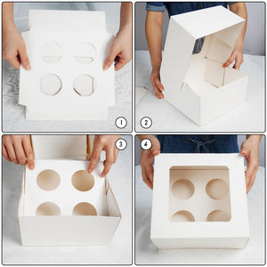 Kraft papier Cupcake Boxen Cupcakes Benutzer definierte Verpackung Luxus Cupcake Boxen - Product Image 4