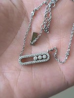 Collier mobile en cuivre plaqué or rose avec zircons et perles d'imitation pour femme, design classique à maillons pour clavicule