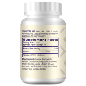 तेजी से भंग मेलाटोनिन 10 मिलीग्राम तेजी से सो रही है लंबे समय तक स्ट्रॉबेरी कृत्रिम स्वाद 100 टैबलेट आहार पूरक - Product Image 2