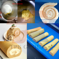 Machine automatique en acier inoxydable pour le recouvrement de crème et de confiture sur gâteaux et rouleaux suisses