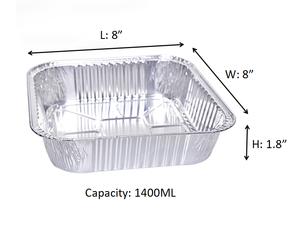 8 "9" atacado personalizado quadrado alumínio Foil Container para Food Service Heavy Duty alumínio Foil Bandejas - Product Image 3