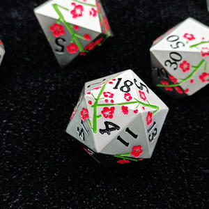 סיטוני מתכת סדוקה סיטוני מתכת חצוצה צוות מלמד קוביות פרח d & d מתכת - Product Image 2