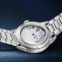 Montre mécanique automatique pour homme Mark Fairwhale 46MM, boîtier en métal, bracelet, phase de lune, étanche, lumineuse, pour affaires FW-6038