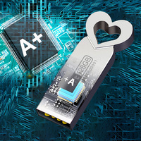 Clé USB en métal en forme de cœur avec logo personnalisé, 128 Go, 64 Go, 32 Go, 16 Go, 8 Go, 4 Go, 2 Go, 1 Go, clé USB originale, mémoire USB