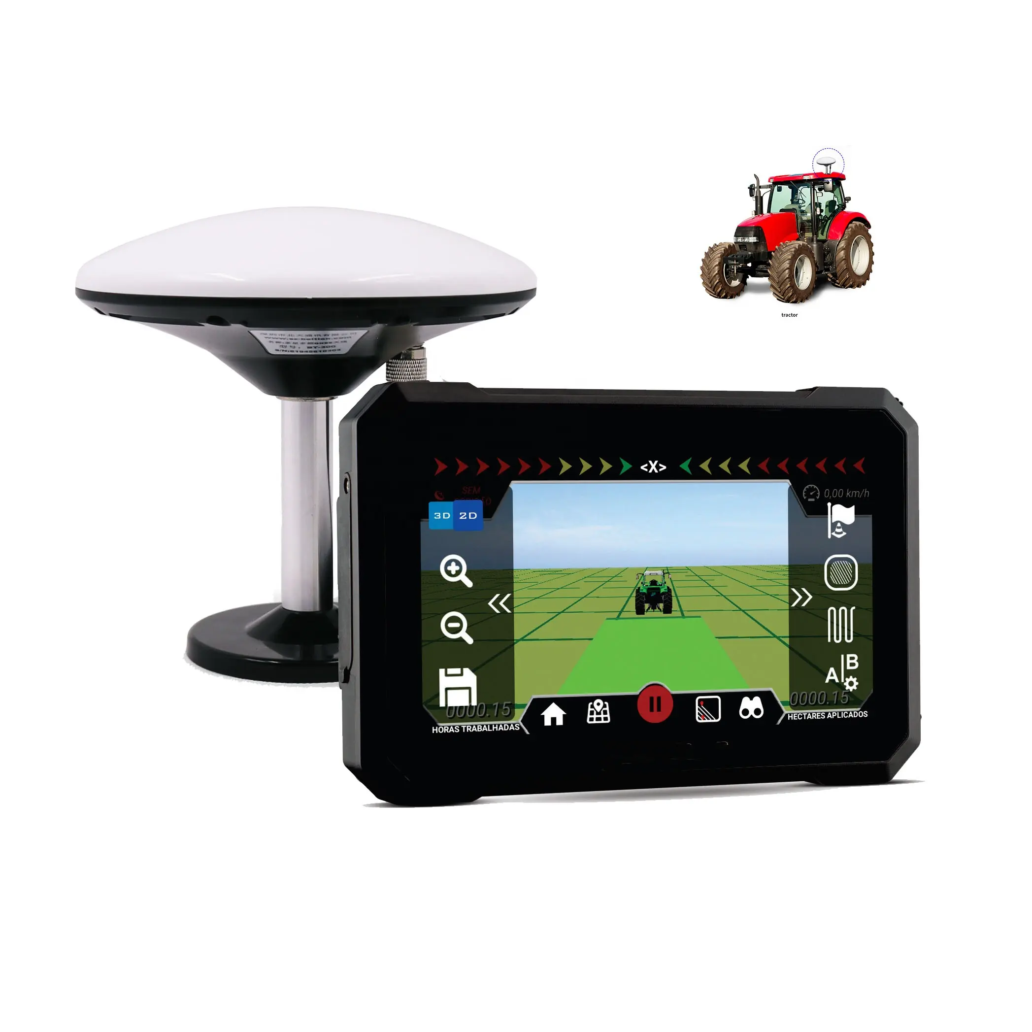 Ruihao 15cm Accuracy IP65 Rugged 7" Android GPS Tractor Navigation for Agriculture