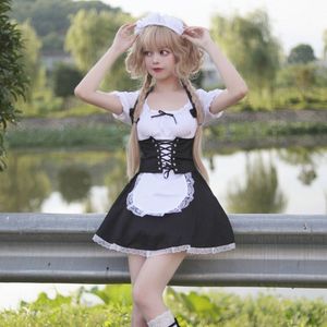 French Style Maid Costume Black Polyester Lolita Anime Cosplay Role Playing Outfit Summer 2023 - Product Image 2