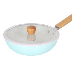 Safir gökyüzü mavi sağlıklı seramik yapışmaz tava toksik olmayan tava cam kapak ile bulaşık makinesinde yıkanabilir tencere - Product Image 4