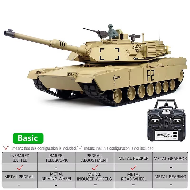 HOSHI HENGLONG 3918-1 U.S.A M1A2 Abrams RC Tank - 1/16 Scale