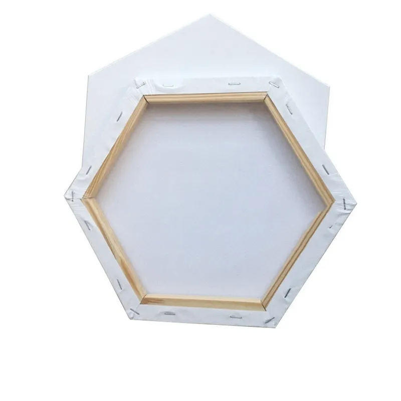 Hexagon Shape ผ้าใบกรอบไม้โครงสร้างผ้าฝ้ายผ้าใบสำหรับภาพวาด