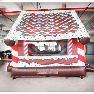 Château gonflable commercial de Noël en forme de maison de pain d'épices, thème festif, pour la <span class=keywords><strong>location</strong></span> d'événements hivernaux - Product Image 3
