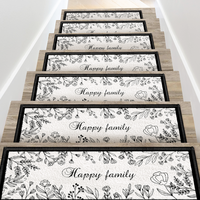 Nouveau design de tapis d'intérieur personnalisés en gros pour escalier Beige abstrait Faux cachemire doux Teppich antidérapant marches d'escalier tapis