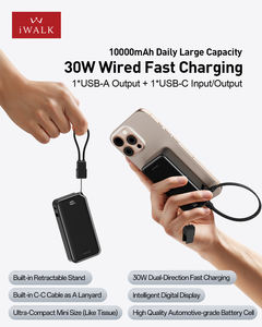 Power Bank 3-<span class=keywords><strong>in</strong></span>-1 con Supporto e Cordino 10000mAh 30W Ricarica Rapida Mini Batteria Portatile Sottile Prodotti di Tendenza <span class=keywords><strong>Online</strong></span> - Product Image 1