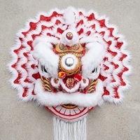 Lanterne Dragon de 5000 ans, tête en laine lumineuse télécommandée pour la danse du lion souriant, idéale pour le sport et le divertissement