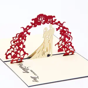 HXD Pop-Up kartı düğün araba komik el yapımı düğün tebrik hediye 3D evlilik davetiyesi