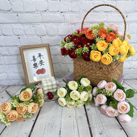 NOUVEAU 10 Têtes Bouquet de Roses Artificielles Bouquet de Roses Artificielles en Soie Fleur de Mariage Pivoine Thé Rose 24cm pour Evénement Décoration de Mariage
