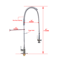 Robinet de cuisine CUTEDAI 1.42 GPM en laiton chromé, mitigeur monotrou haute pression avec douchette extractible, style industriel moderne pour hôtel