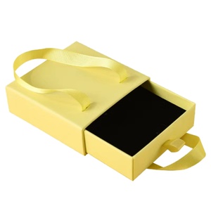 Custom Sliding Drawers Luxury Ring Packaging Paper Gift <b>Box</b> with Handle for <b>Earring</b> Jewelry Package with logo - Product Image 1