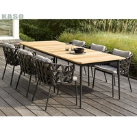 Ensemble de meubles d'extérieur, chaise et Table, Patio, café, Table à manger, teck, osier, rotin, corde, ensemble de jardin moderne en aluminium