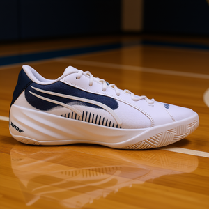 Zapatillas de baloncesto Puma All Pro Nitro Team para hombre, color blanco, azul marino, parte superior de malla, suela de goma, entresuela de EVA, ropa deportiva de verano - Product Image 2