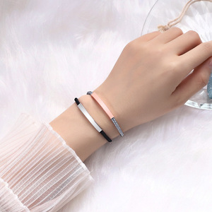 Simple Woven Bracelet Unisex Copper Valentine's Day Gift Geometric Design - Product Image 4
