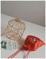 Personnalisé 2024 Design Unique Femmes Métal Bandoulière Messenger Sac Mode Broderie Cage À Oiseaux Anneau De Fer Unique Sac À Main Sac