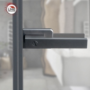 Aluminum Handle for Swing Glass <strong>Door</strong> Single Double Layered Glass Square Privacy With Key Handle Lock - Product Image 6