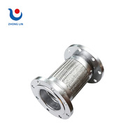 Tuyau flexible en acier inoxydable ondulé - Résistant à la corrosion chimique basse pression, connexion à bride NPT, compatible avec l'huile