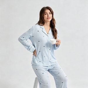 Women's Pajama Viscose From Bamboo Loungewear Oem Manufacturer Custom Print Women's Pajamas Sets wholesale Modal <b>Pyjamas</b> Sets - Product Image 2