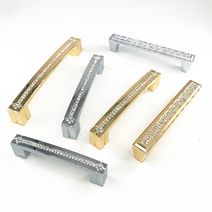 手柄和旋钮MLP18欧美风格厨房浴室门水晶金色手柄拉科辛五金 - Product Image 4
