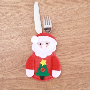 Cocina mesa de comedor decoración muñeco de nieve Santa Claus gente decoración de fieltro para Navidad fieltro cuchillo cubierta - Product Image 3
