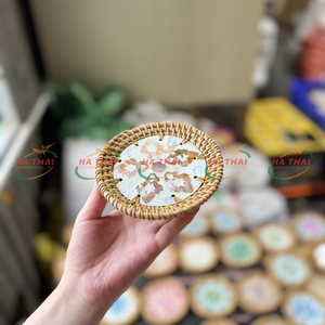 Petits plats décoratifs pour la maison Plats en coquille de rotin durables à un niveau pour la cuisine et le salon - Product Image 2