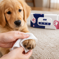 80 lingettes nettoyantes pour animaux de compagnie, extra larges, épaisses, douces, parfumées aux fleurs, non tissées, pour chiens, nettoyage des pattes et des yeux sans eau, désodorisantes, tout usage