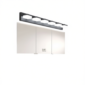 Modern 6-<b>Light</b> Black Iron LED <b>Vanity</b> Mirror <b>Light</b> Fixture for Bathrooms and <b>Makeup</b> Tables - Product Image 1