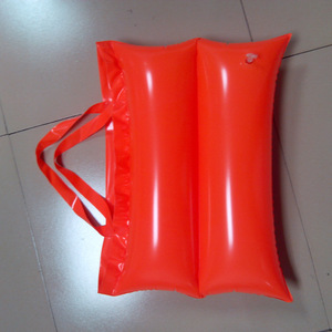 Inflatable Beach Pillow Square Red PVC Camping Outdoor Cushion 0.25mm Thickness - Product Image 3