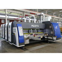 Huayu Serie Kartonnen Doos Flexo Label Printing Gecoate Droger Slottiong Matrijzen Snijmachine Printer Slotter Matrijs Snijmachine