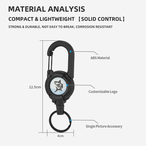 Cortador de Cabo de Aço ABS+Inox KLIFISHING com Fecho Magnético, 360 °   Chaveiro Retrátil para Pesca Zinger Rotativo - Product Image 2