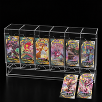 Présentoir de Comptoir Transparent en Acrylique à 6 Emplacements pour Boosters de Cartes TCG – Idéal pour Magasins de Jeux