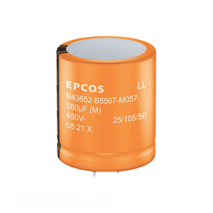 ตัวเก็บประจุแบบมีช่องใส่สารส้ม560 uF 20% 450V คาปาซิเตอร์ th B43652A5567M050 560 uF ของแท้ - Product Image 1