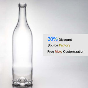 Vente chaude Transparent Forte Bouteille Marque Personnalisée 500ml 700ml 750ml 1000ml Vodka Rum Tequila Bouchon En Liège Diffuseur D'emballage - Product Image 1