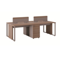 Poste de travail modulaire extensible moderne pour 4 personnes avec cloison de bureau et service personnalisé