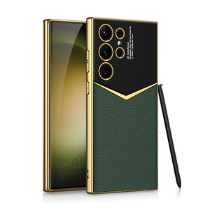 Funda protectora de color sólido galvanizado para <span class=keywords><strong>Samsung</strong></span> S24 Ultra Jazz, funda de teléfono móvil anticaída de cuero liso para S24 Plus - Product Image 1