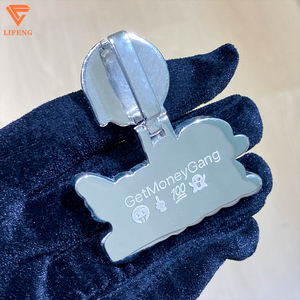 Collar con Nombre Personalizado de Plata de Ley 925 con Incrustaciones de Diamantes Negros <span class=keywords><strong>Moissanite</strong></span> VVS para Hombre, Estilo Hip Hop, Regalo con Baño de Rodio - Product Image 5