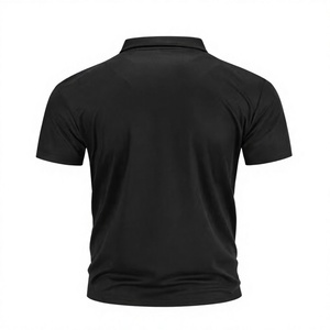 Chemise Homme à Manches Courtes Color Block avec Poche, Noir et Bleu, en Polyester Tricoté, Séchage Rapide, Coupe Décontractée, Légère 220 g/m² - Product Image 3