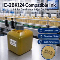 Cartouche d'encre noire en plastique à séchage rapide compatible D IC-2BK124 825 ml avec étiquette RFID pour la série AX pour imprimante D CIJ