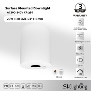 Faretto <span class=keywords><strong>LED</strong></span> <span class=keywords><strong>da</strong></span> Incasso a Soffitto in Alluminio con Sensore di Luce, 20W, per Interni, Uso Ufficio, COB - Product Image 1