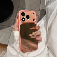 Coque de téléphone avec protection d'objectif compatible miroir de maquillage et grande fenêtre de visualisation pour iPhone 17 Pro Max, 16 Pro Max et 15 Pro