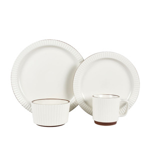 ชุดอาหารค่ำพอร์ซเลนหรูหราจากจีน ชุดจานเซรามิกเคลือบทอง ชุดจานชามสโตนแวร์ - Product Image 6