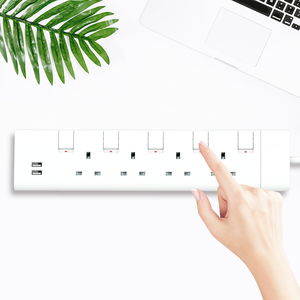 <strong>13A</strong> power <strong>Socket</strong> 3 USB+Type-c Port <strong>Socket</strong> Power <strong>Socket</strong> <strong>With</strong> 2M <strong>Extension</strong> Cord Surge Protector Plug - Product Image 6